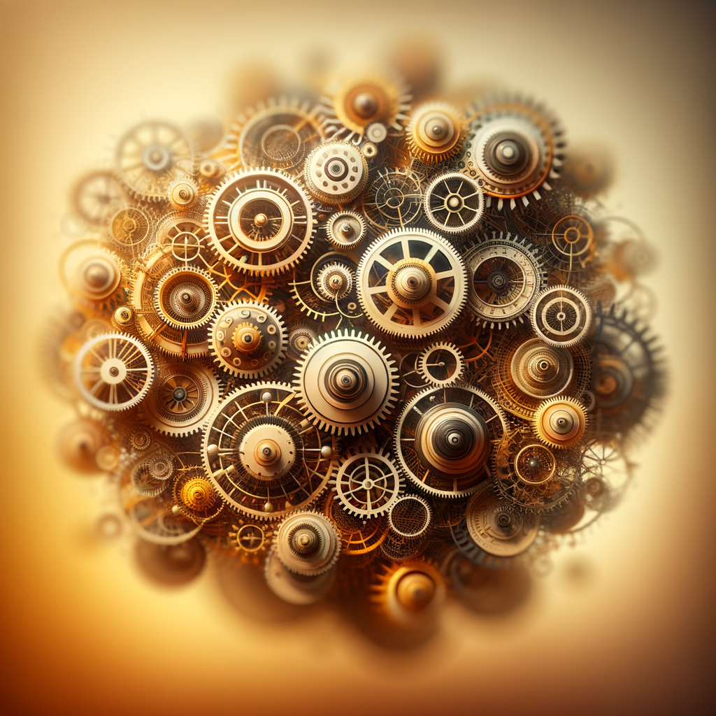 Abstract image of clockwork gears representing time management and productivity