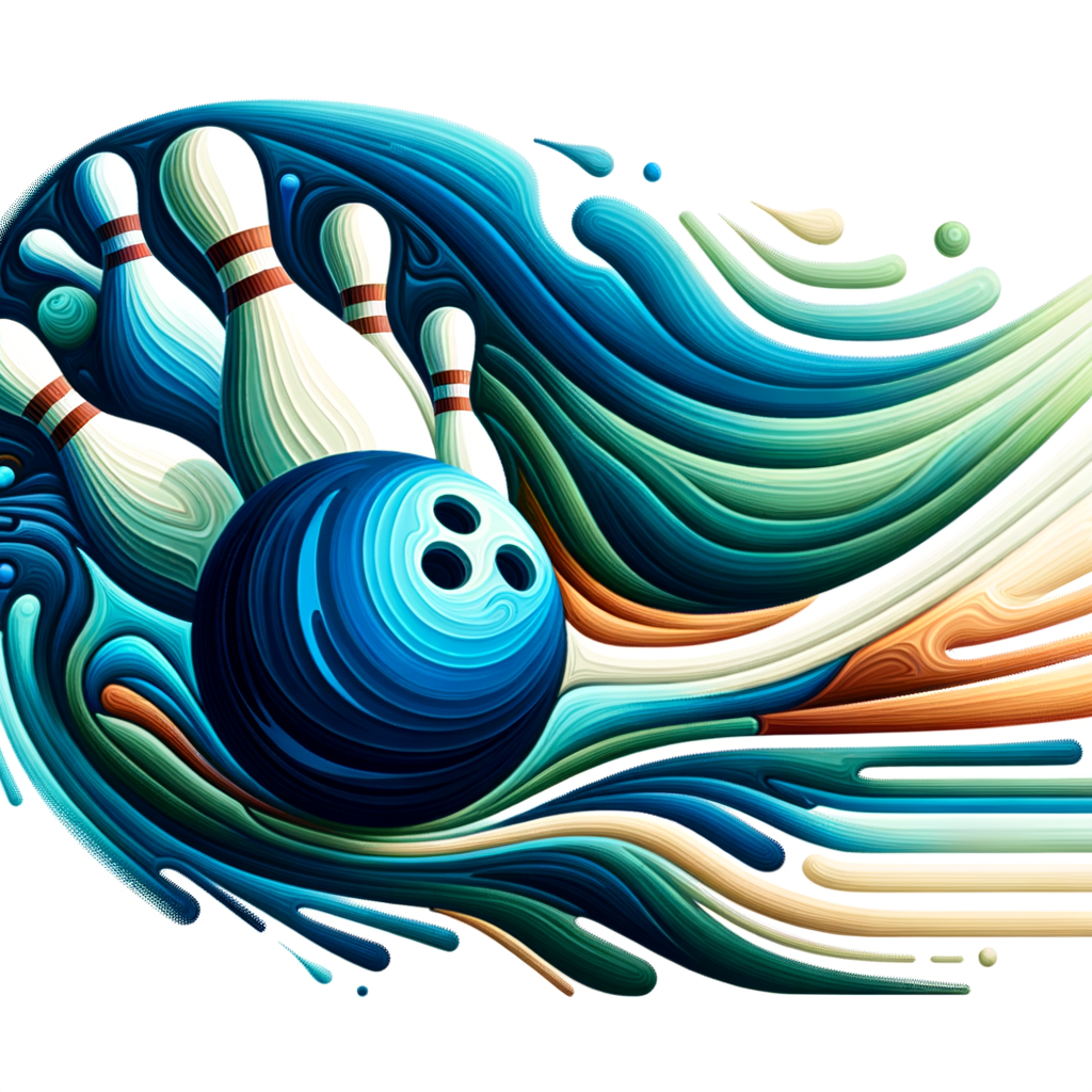 A serene, focused abstract composition that evokes the sensation of mastering bowling through guided mental techniques.
