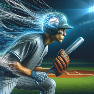 Athlete in a State of Flow on a Baseball Field A baseball player in sync with the game, symbolizing focus and mental clarity