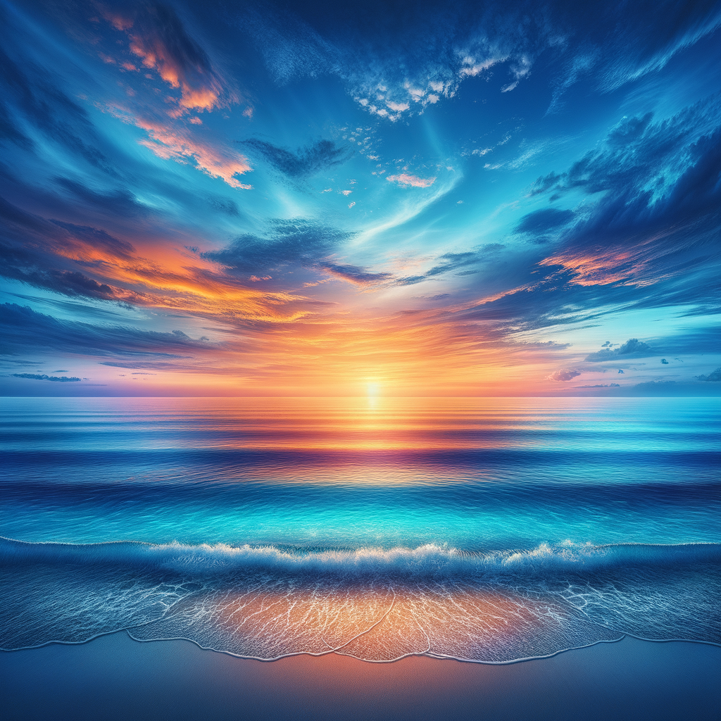 Calming sunset over the ocean