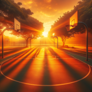 Illustration of focus and resilience in basketball
