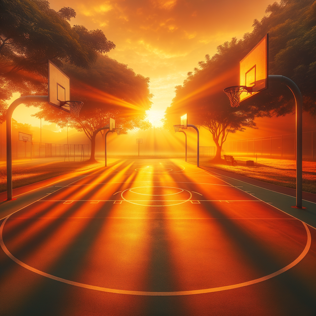 Illustration of focus and resilience in basketball