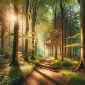 Serene pathway symbolizing overcoming blood phobia