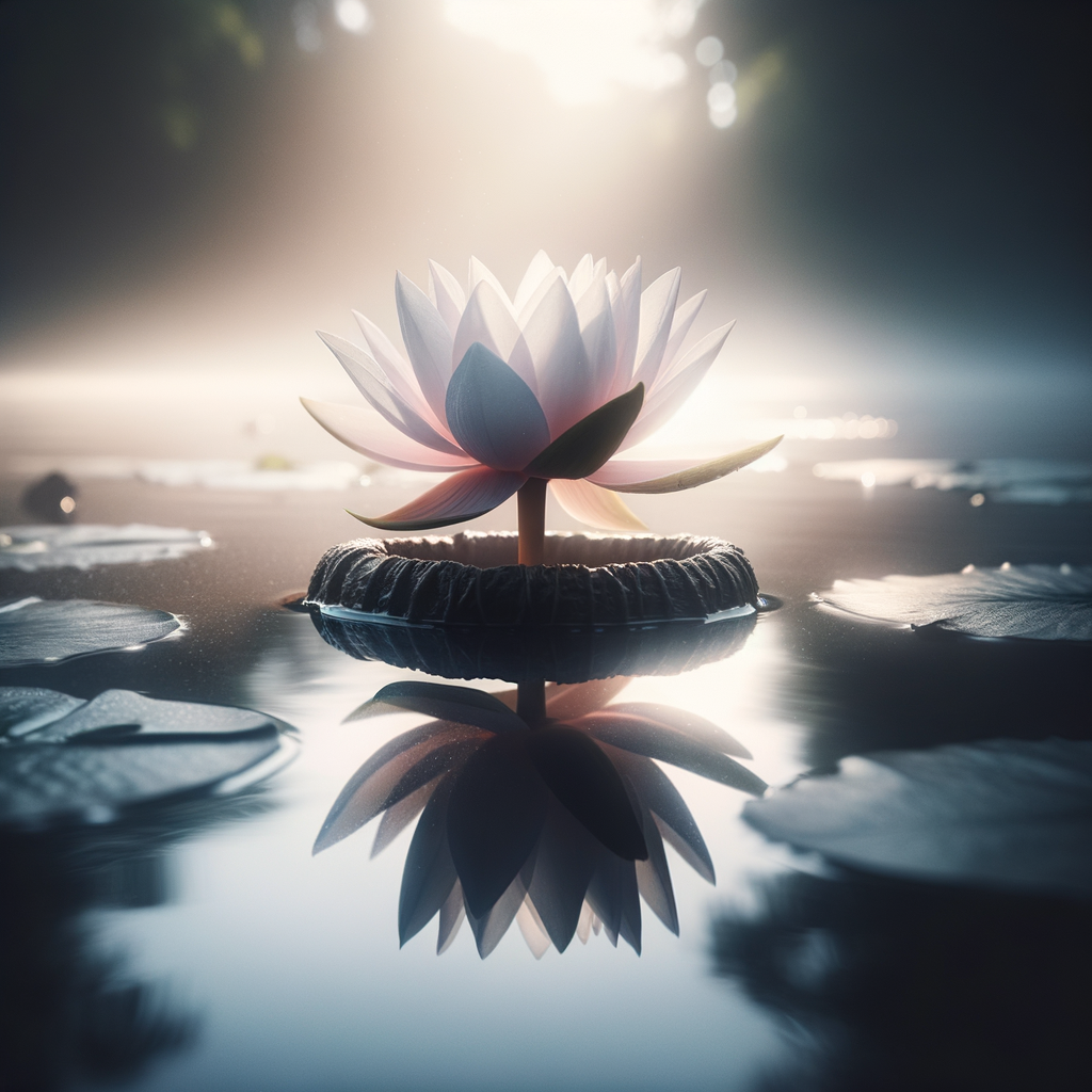 Blooming lotus flower symbolizing transformation and peace