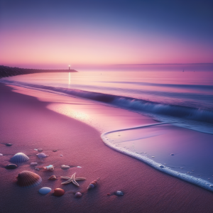 Gentle ocean waves at twilight, instilling a sense of peace and serenity