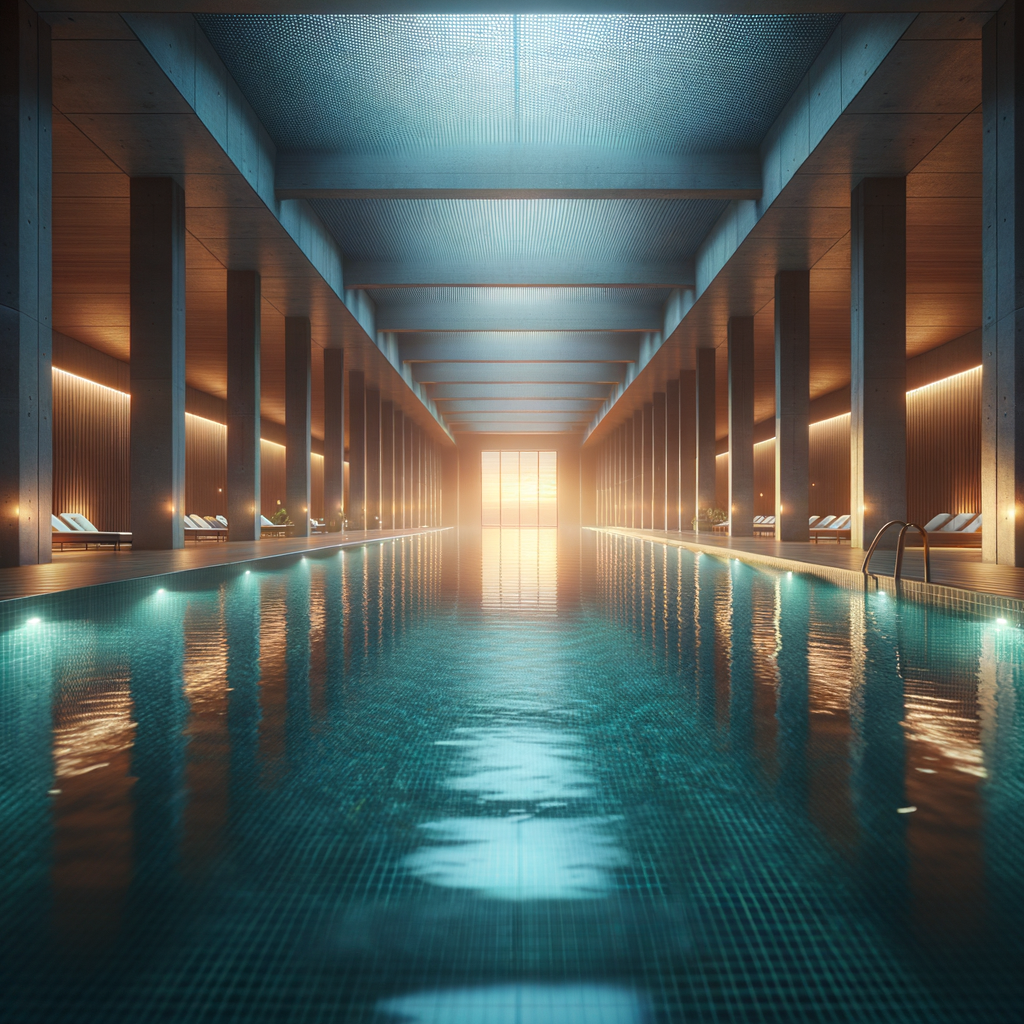 Clear calm swimming pool reflecting dreams and potential