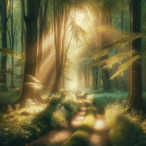 A serene forest pathway symbolizing the journey to empathy