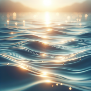 Peaceful water ripples with soft light