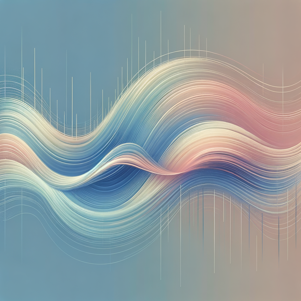 Abstract sound waves in soothing colors representing calming sound patterns