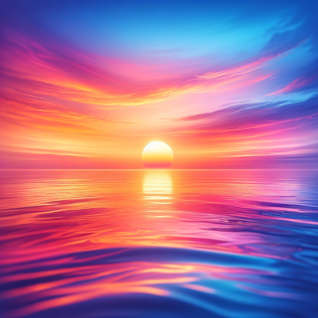 Sunset representing a peaceful transition and life cycle