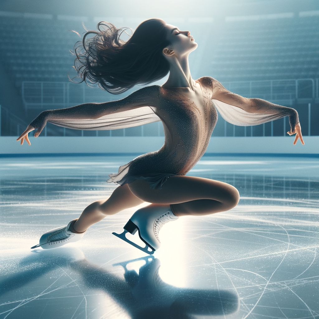 solo figure skater performing confidently on ice