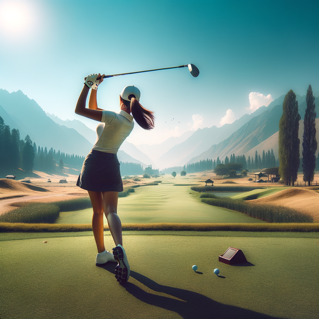 Confident golfer poised to take a tee shot