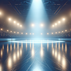 Quiet ice rink with a sense of balance and poise