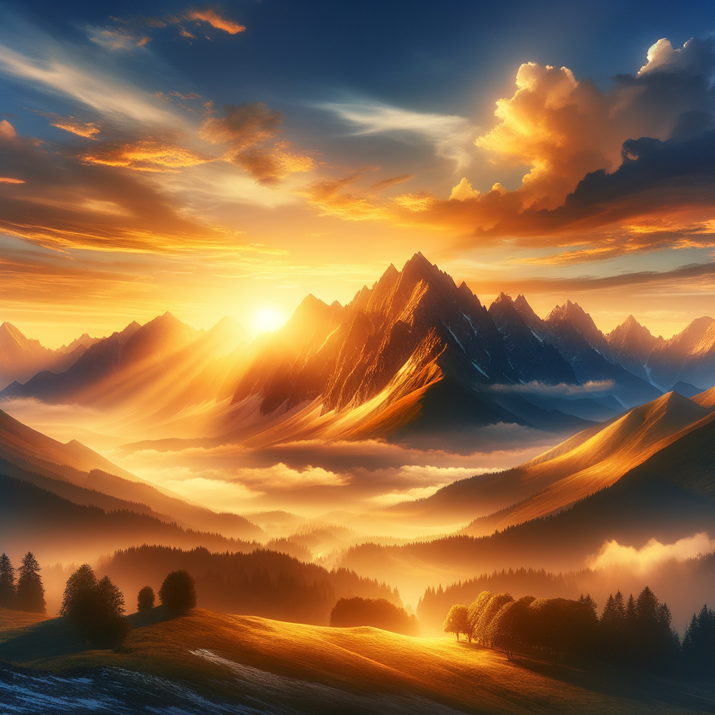 Sunrise over peaceful mountains symbolizing new beginnings