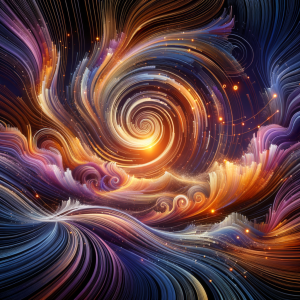 Hypnotic audio waves connecting in a business setting
