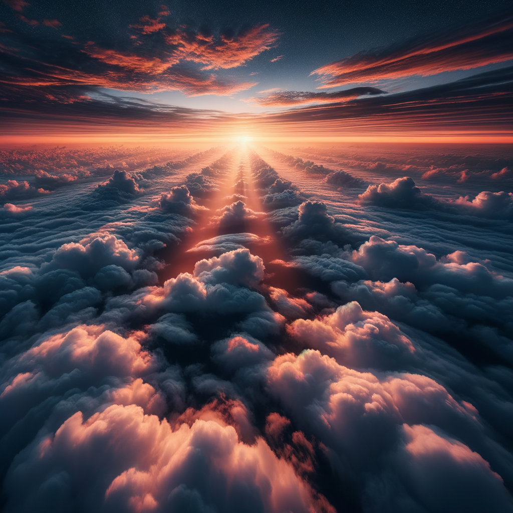 Expansive view above the clouds symbolizing emotional freedom