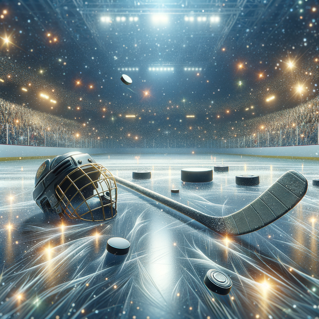 Hockey gear with focused energy swirling around
