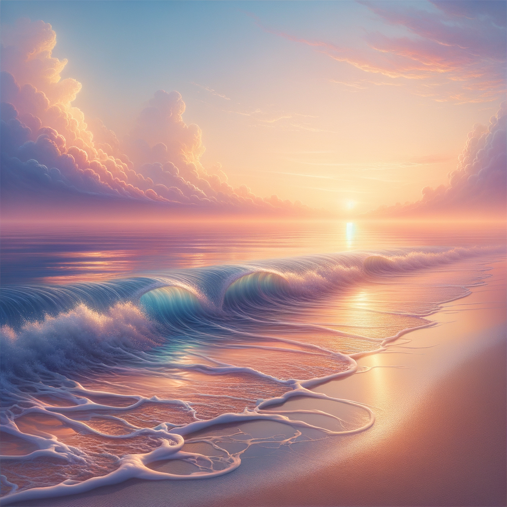 Soft ocean waves depicting calm and relaxation