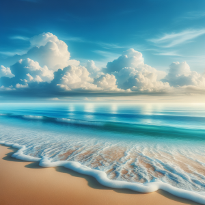 Gentle waves quietly lapping on a sandy shore