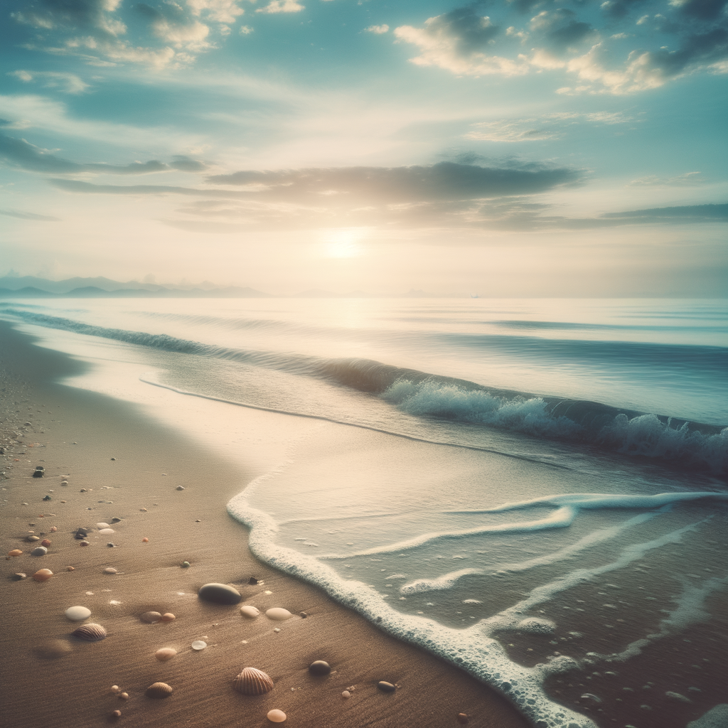 Gentle waves on a shoreline symbolizing calm and introspection