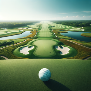 Calm golfer on green achieving focus through hypnosis
