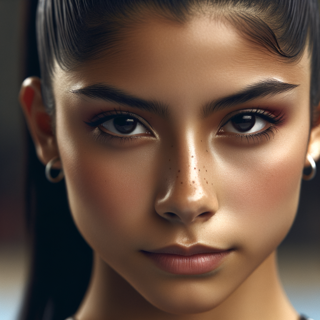 gymnast with a confident expression