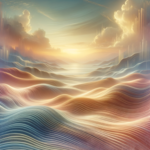Gentle soundscapes depicted through soft hues and abstract, calming imagery