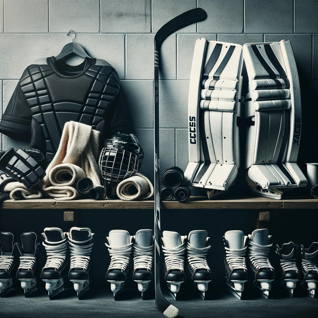 Hockey gear neatly organized and ready for use