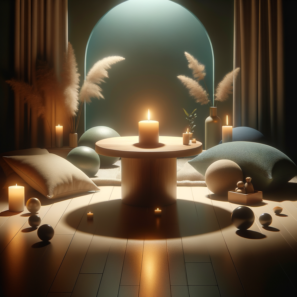 A serene and inviting ambiance with soft lighting, symbolizing connection and passion.