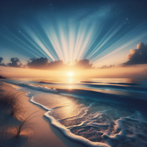 Peaceful mind represented by ocean waves