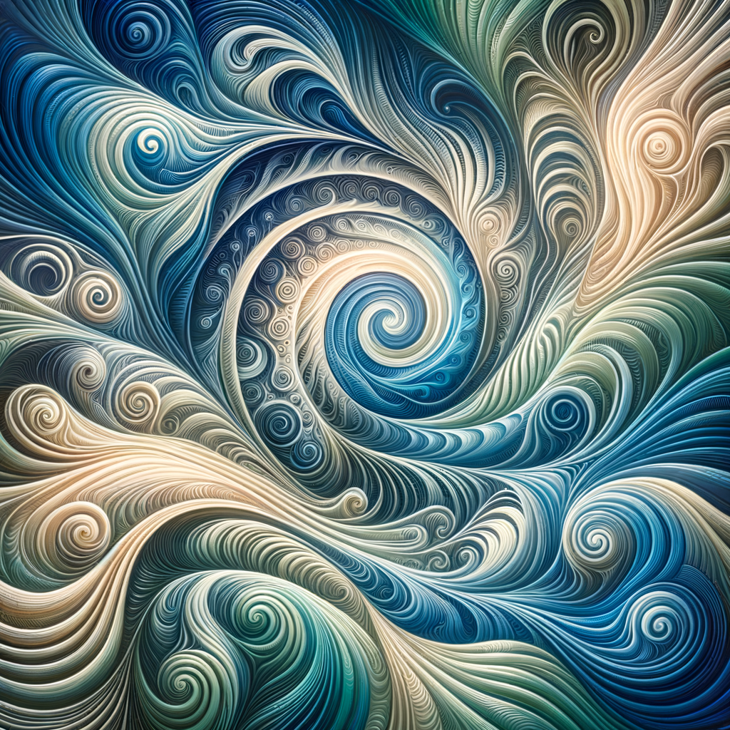 Audio hypnosis session with abstract swirling patterns representing deep relaxation and focus