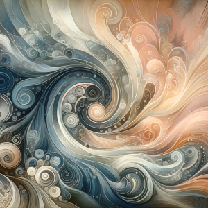 A serene abstract visualization depicting the calming and focused effect of hypnosis for bowlers.