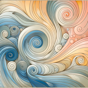 Mesmerizing spirals and soothing patterns conveying deep relaxation.