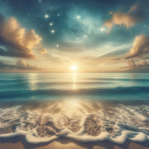 Hypnotic waves and serene environment enhancing focus
