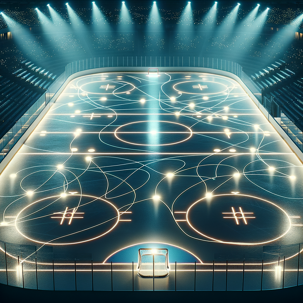 Precision pathways visualized on an ice rink