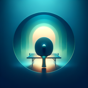 Peaceful and focused table tennis setting