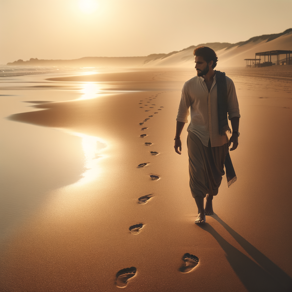 Peaceful reflection and self-discovery scene