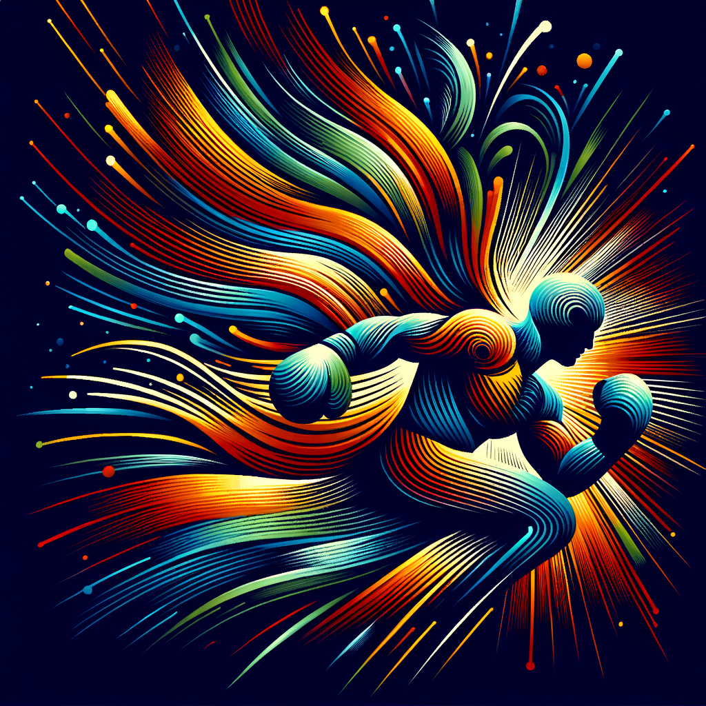 Abstract depiction of inspiration and elevation in boxing