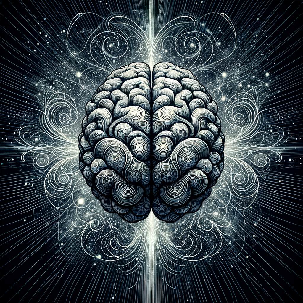 Artistic concept of a brain with flowing lines representing skills enhancement