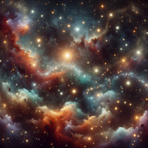 Abstract night sky art symbolizing self-discovery with twinkling stars