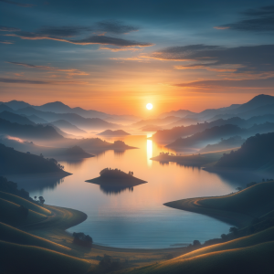 Serene landscape embodying hypnosis journey