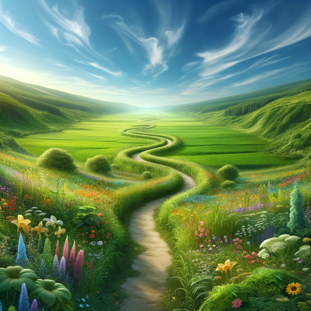 A trail leading towards bright blue skies, symbolizing overcoming fear of heights