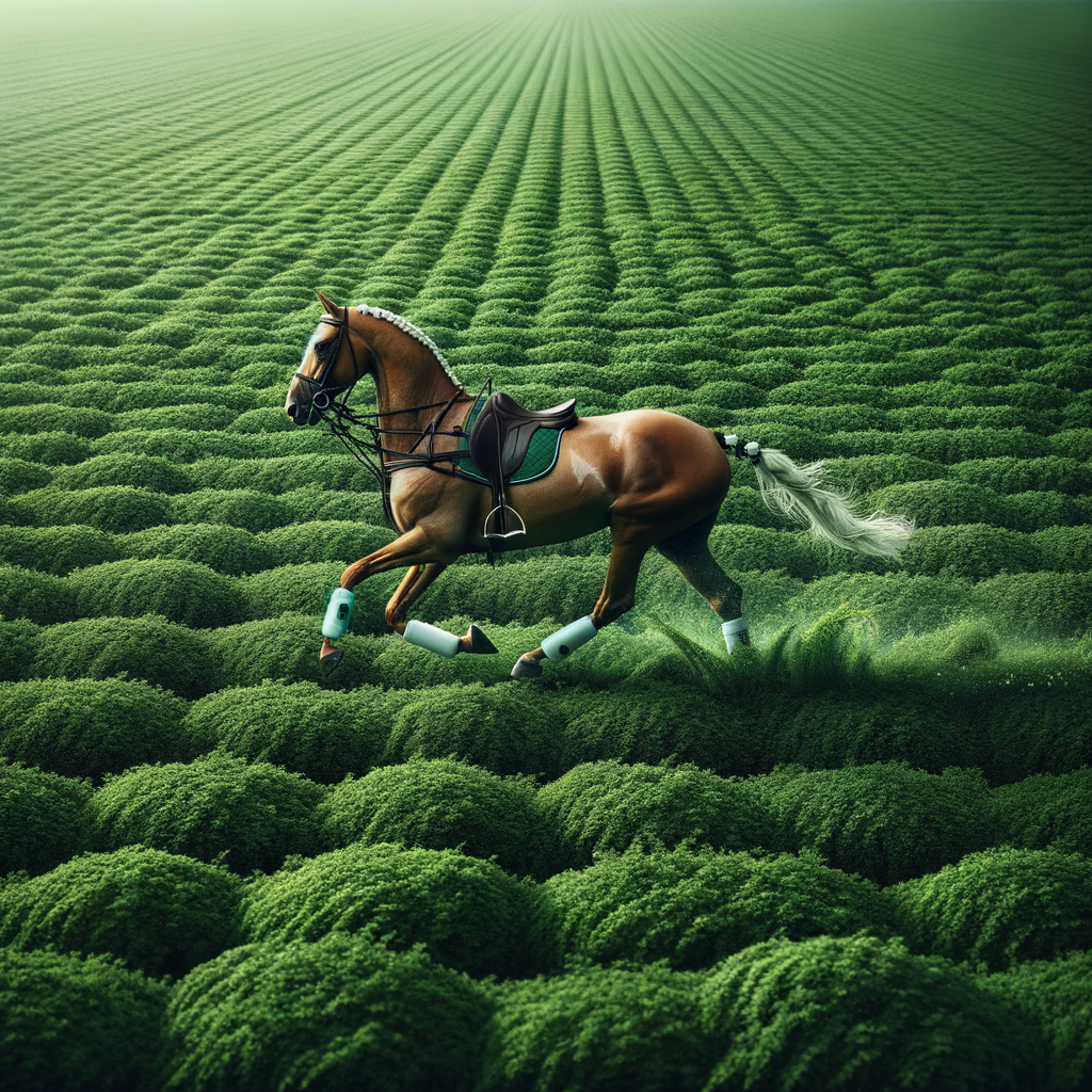 Harmony and focus depicted with horse on a polo field