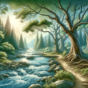 Soothing elements symbolizing tranquility and resilience