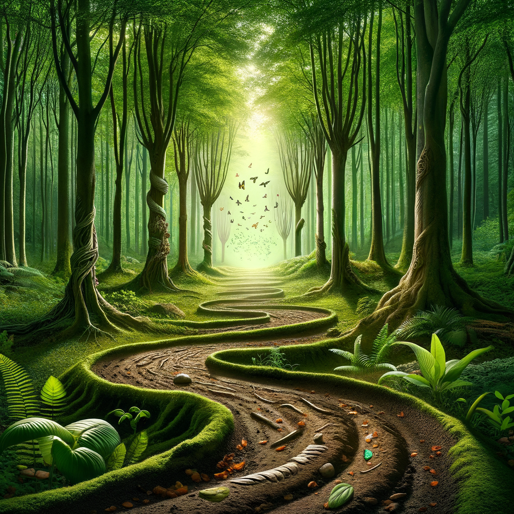 Path leading through a forest, representing a journey to empowerment without alcohol