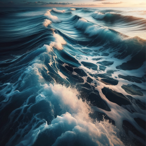 Close-up of ocean waves symbolizing calmness and tranquility