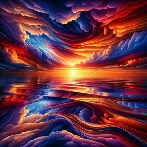 Soothing ocean waves under a sunset