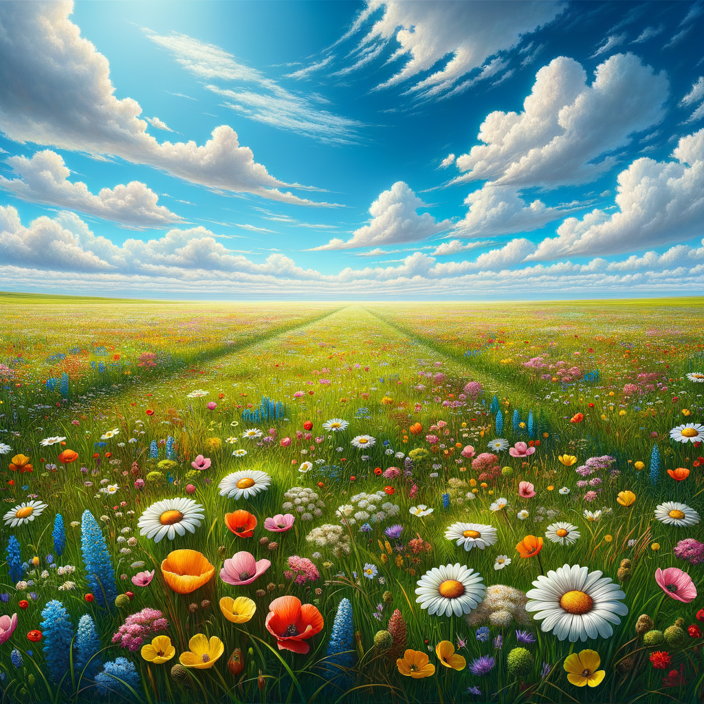 Open field of wildflowers symbolizing freedom and new possibilities in life