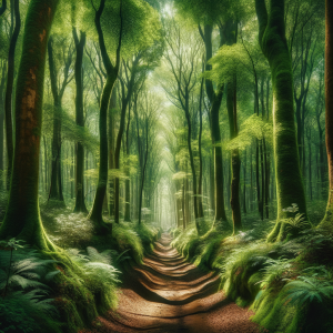 Sunlit forest path illustrating openness and new beginnings.