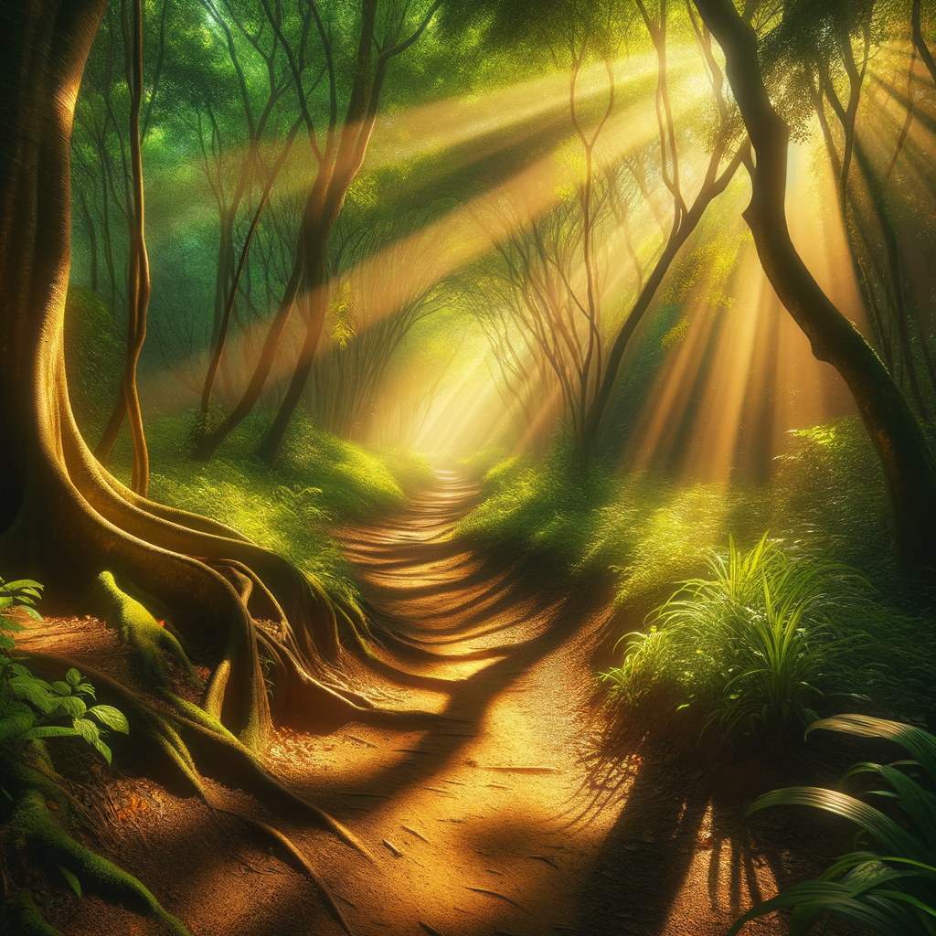 A path through a quiet forest symbolizing personal journey